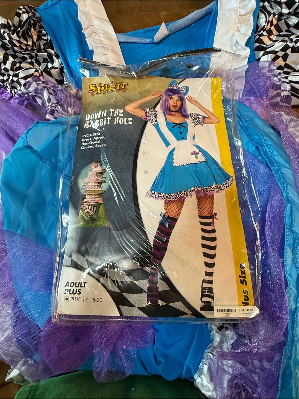 Spirit ‘Down the Rabbit Hole' Alice in Wonderland Costume Women’s Sz 1X